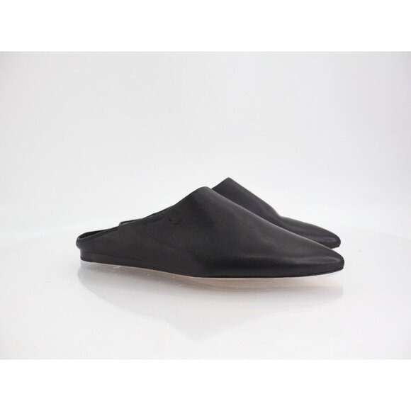 VINCE Cay Slip On Mule Black Leather Pointed Toe Flat Size 7M - Picture 1 of 13